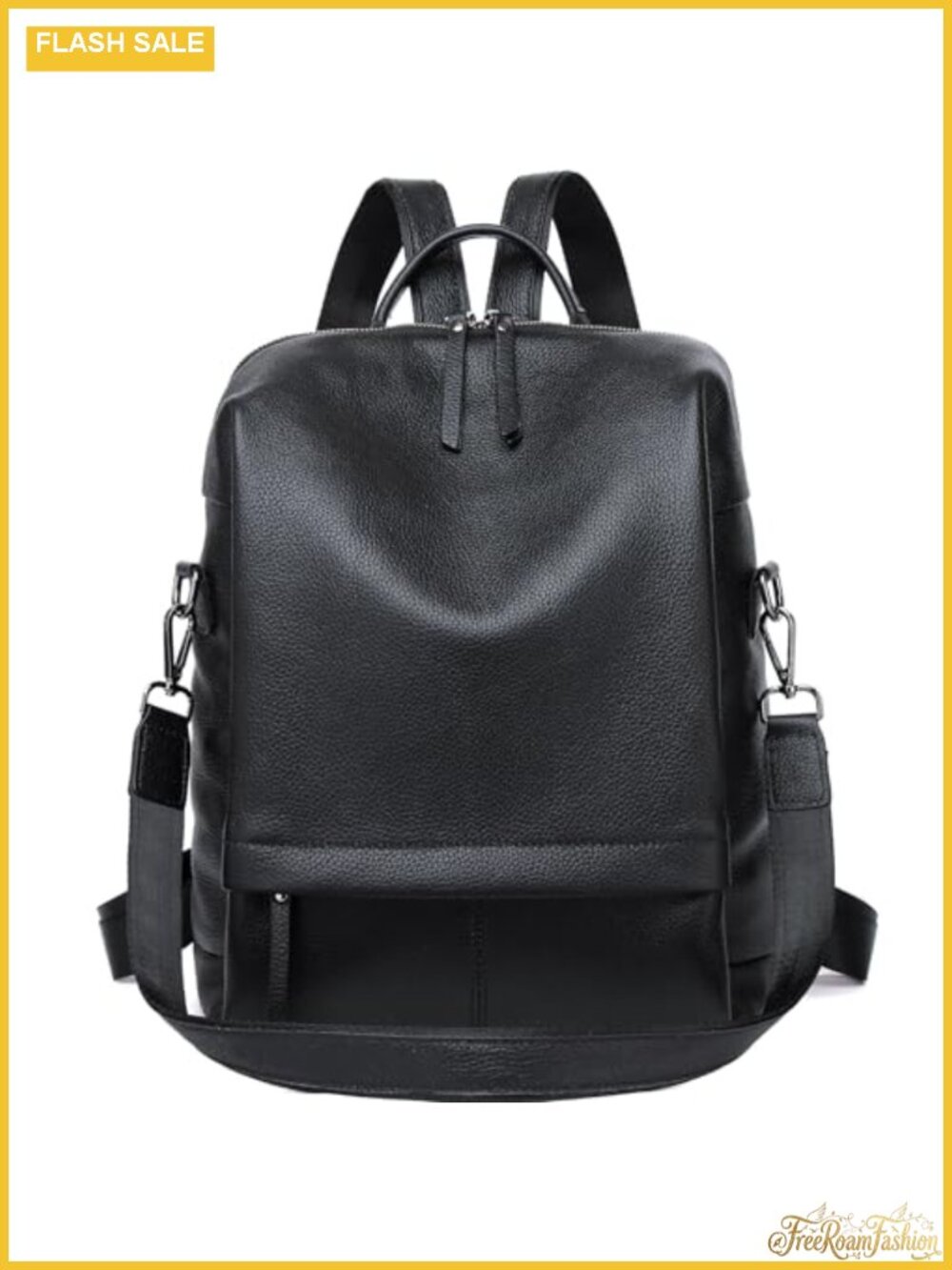 Genuine Leather Backpack Purse for Women, Fashion Laptop Daypack, 3 Ways To